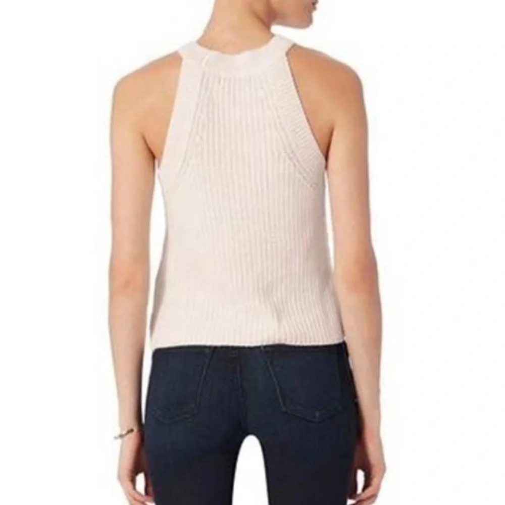INTERMIX Knit Halter High Neck Sweater Tank Top